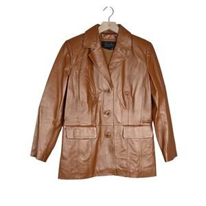Terry Lewis Classic Luxuries Womens Genuine Leather Blazer with Matching Sweater